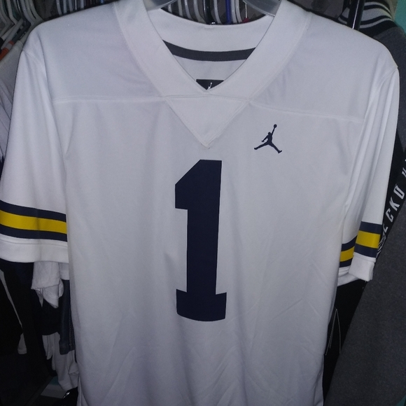 blue and white jordan jersey
